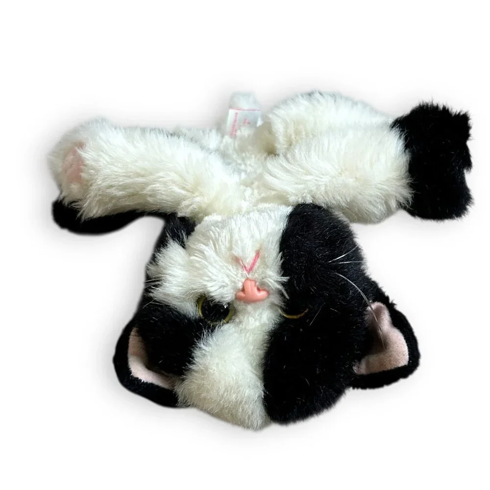 RARE Vintage 1992 Tyco Kitty Kitty Kittens Tuxedo Cat Plush Black White Purring